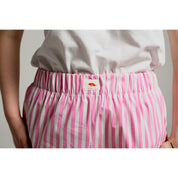 Striped Summer Shorts - Pink and White