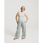 Striped Summer Pants - Light Blue and Yellow