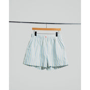 Striped Summer Shorts - Light Blue and Yellow
