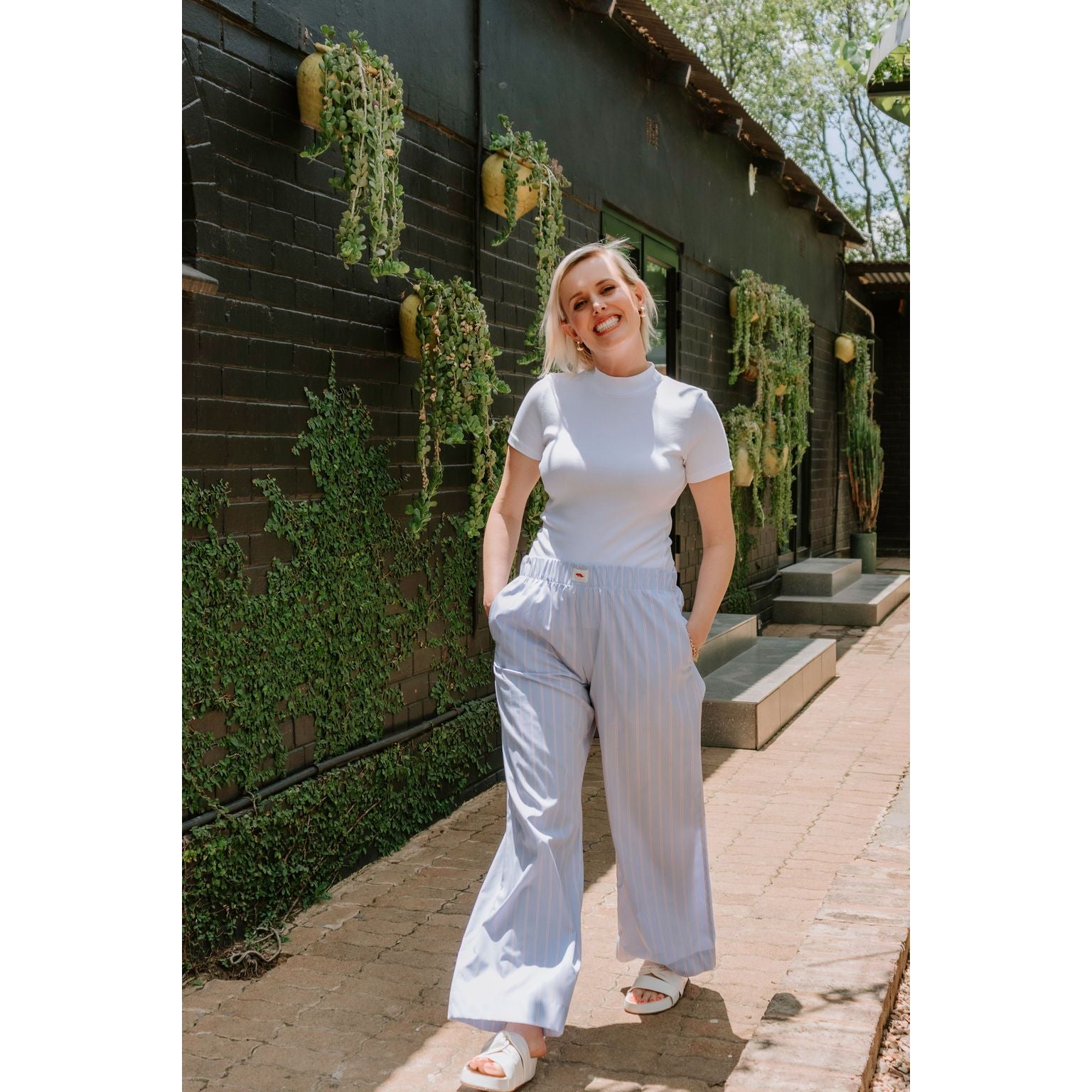 Striped Summer Pants - Blue, White and Red