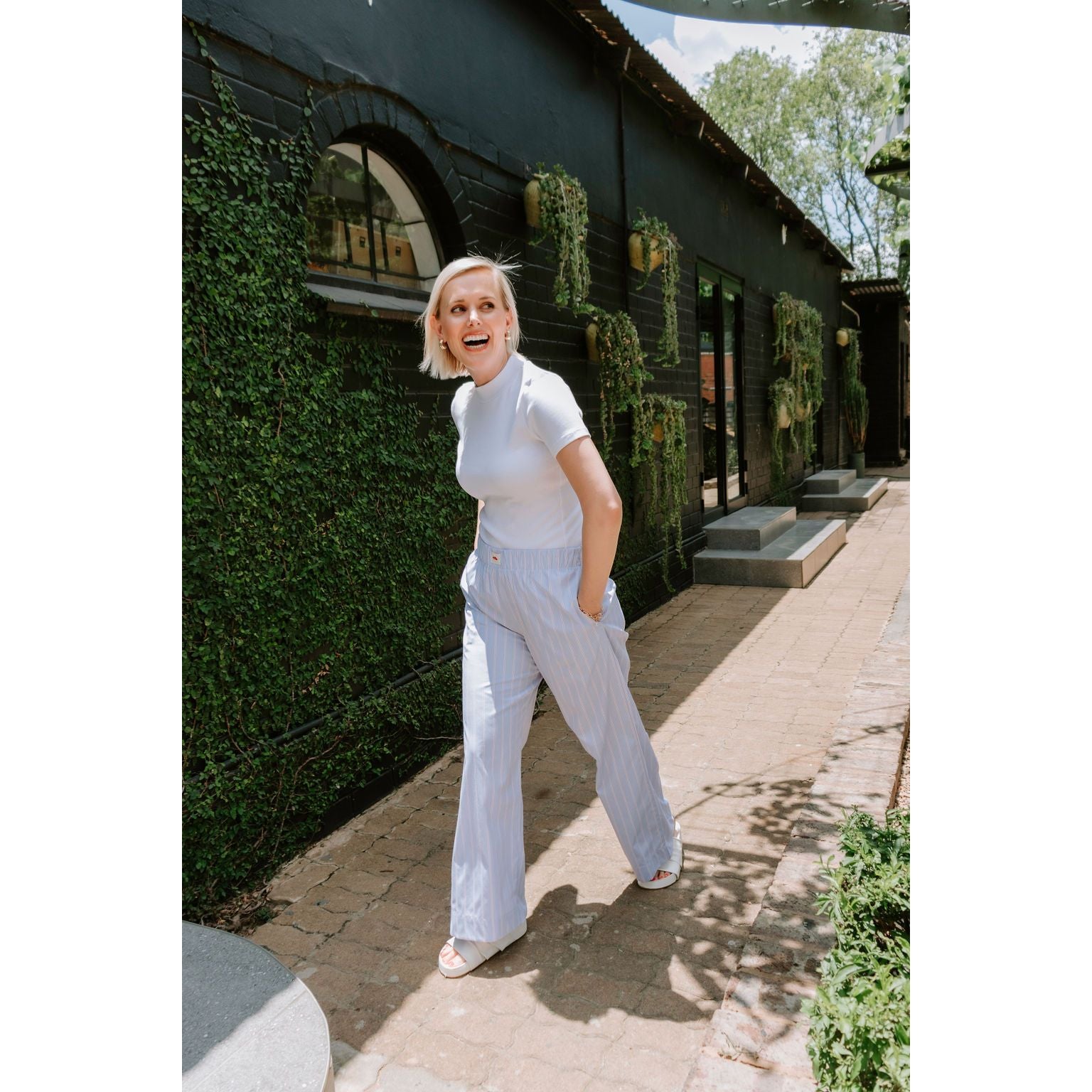 Striped Summer Pants - Blue, White and Red