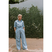 Summer Poplin Pants - Light Blue