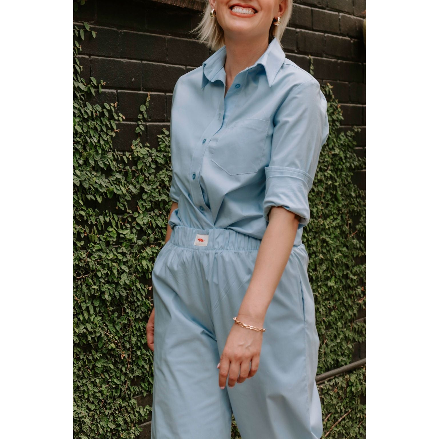 Cotton Poplin Shirt - Light Blue
