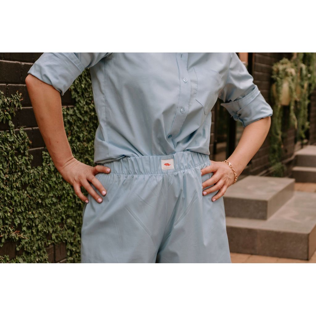 Summer Poplin Pants - Light Blue