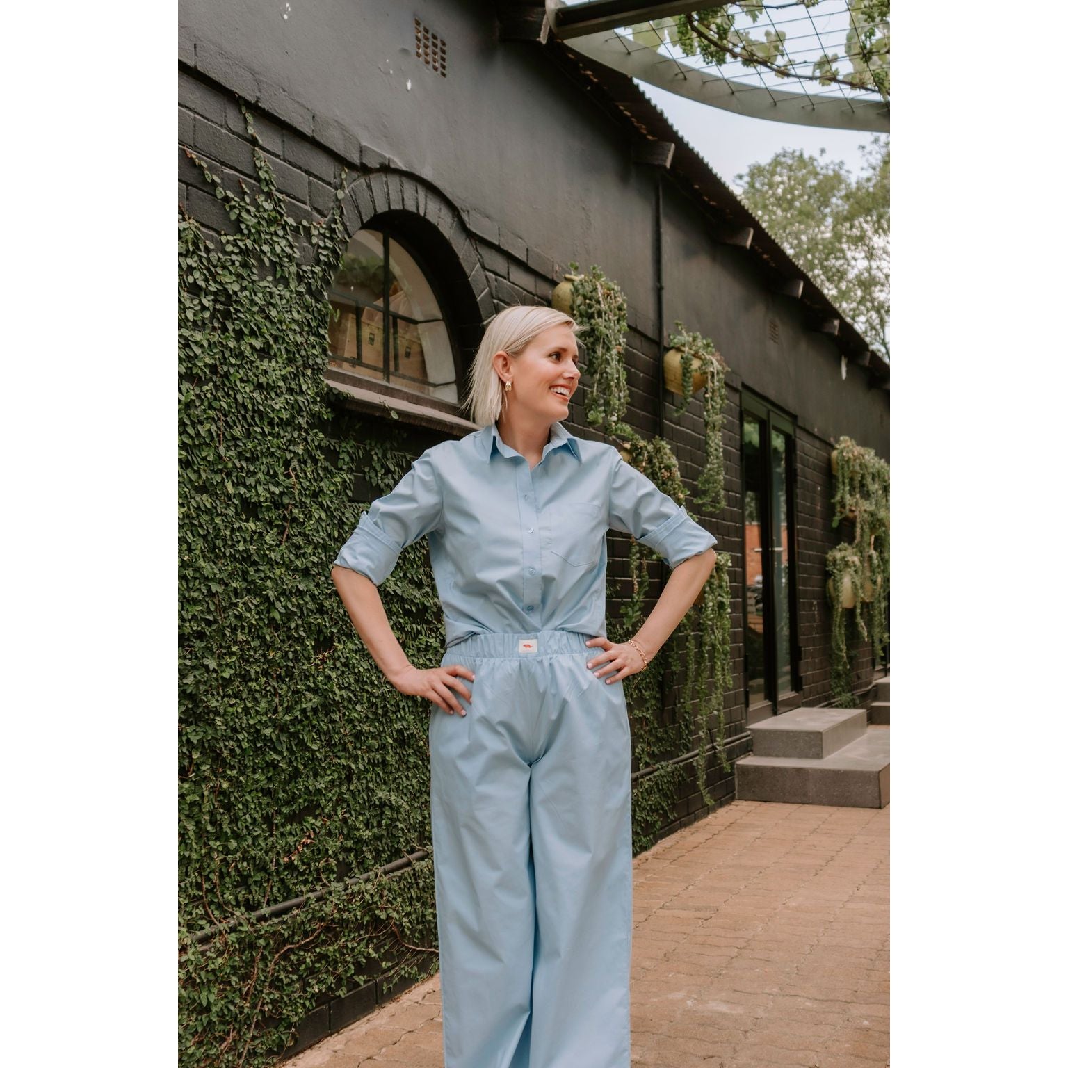 Cotton Poplin Shirt - Light Blue