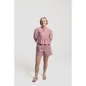 Peplum Blouse - Red and White Stripe