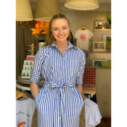 Shirt Dress - Blue and White Stripe