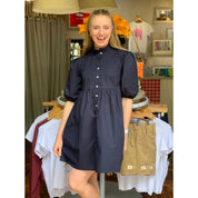 Cotton Poplin Dress - Navy
