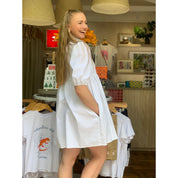 Cotton Poplin Dress - White